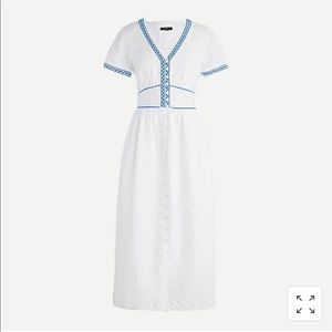 J. Crew Embroidered Linen Dress